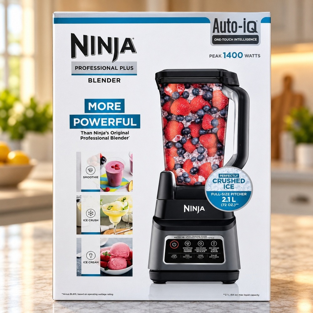 Ninja Professional Plus Blender 72 oz Pitcher Black 1400W Auto-iQ New